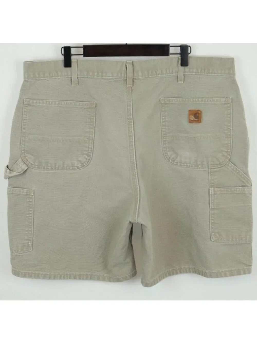 Carhartt Men's Size 40 Tan Cotton Durable Flat Front Canvas Utility Work Shorts